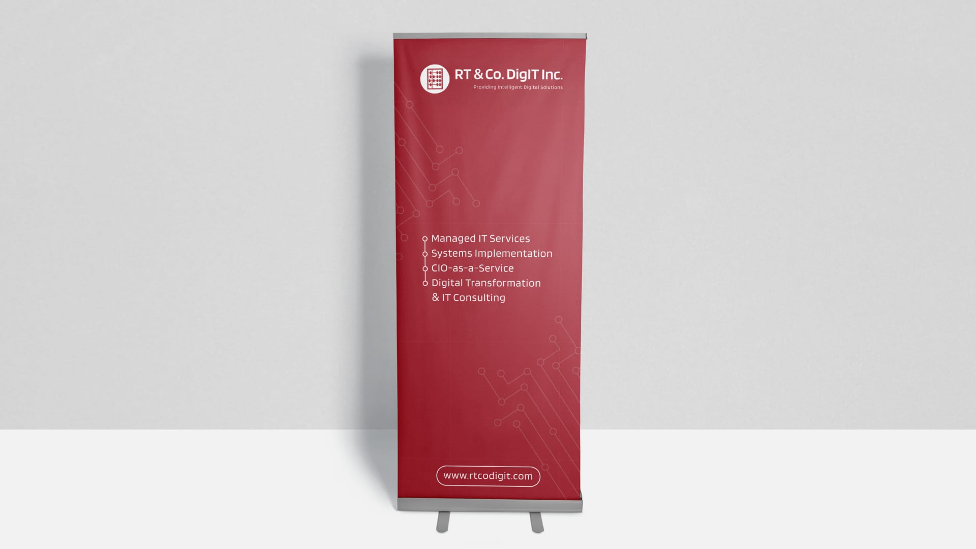 Mockup roll up banner for RT DigIT
