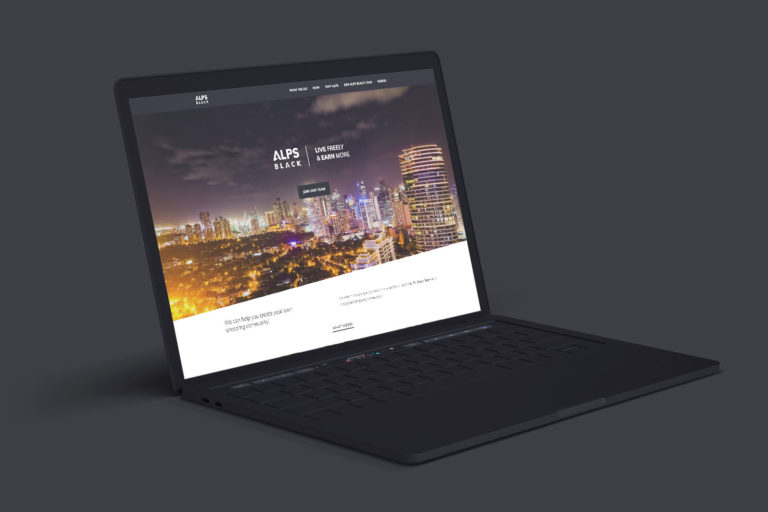 Website Design mockup of client Alps Black