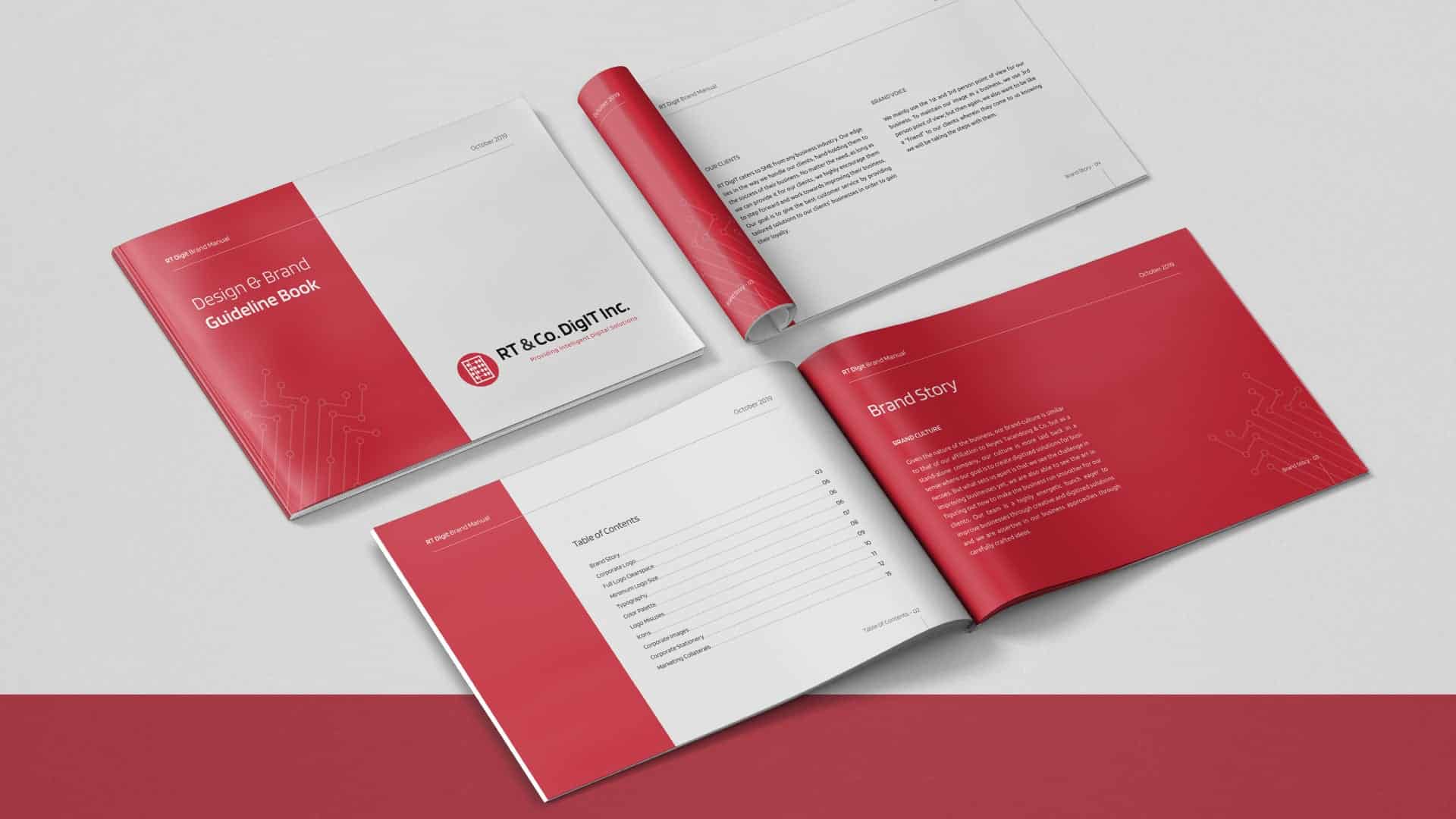 Brand manual design mockup of RT & Co. DigIT