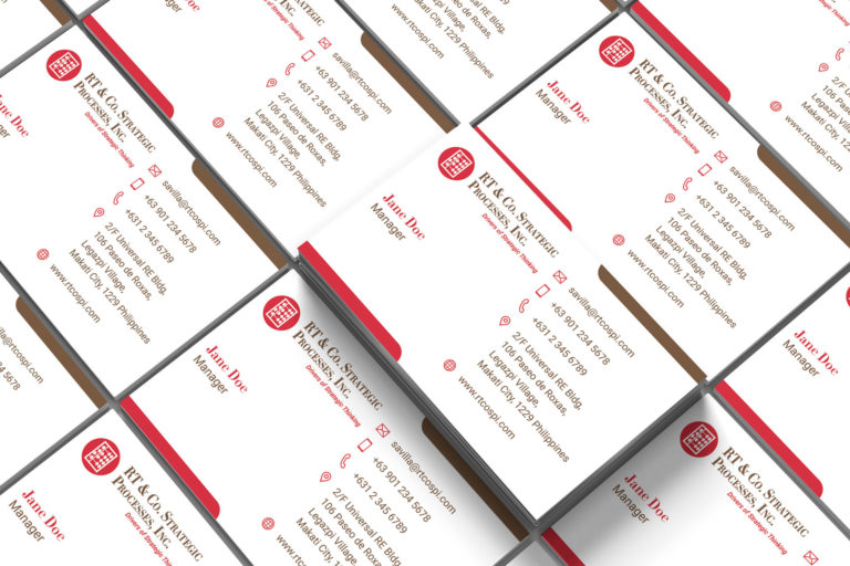 Business card design mockup for RT & Co. SPI
