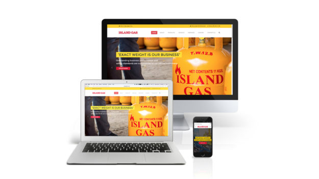 Mockup website design for Island Gas