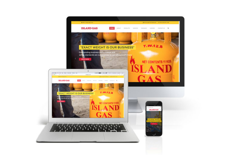 Mockup website design for Island Gas