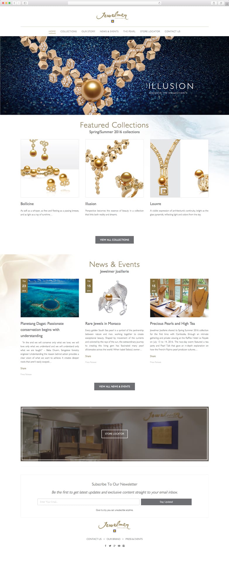 Homepage website design for Jewelmer