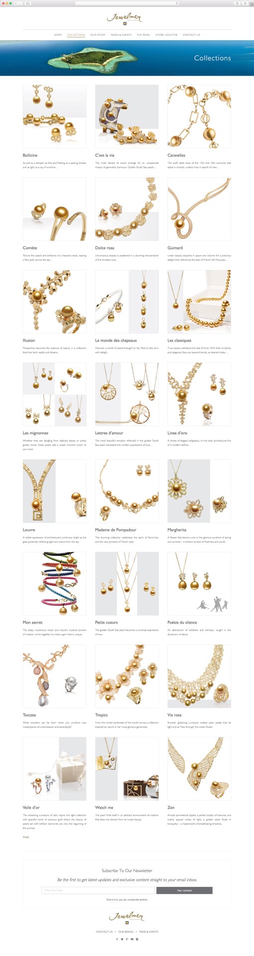 Jewelmer's Product Web page design