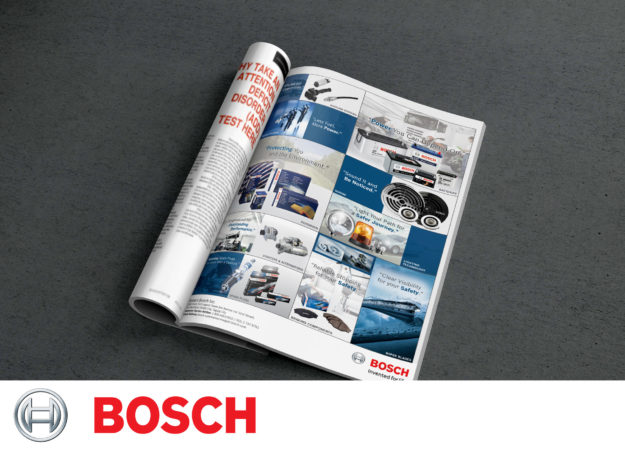 Magazine design mockup for Bosch