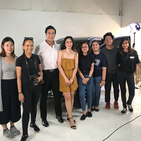BTS photo with client and Artzap Studio team