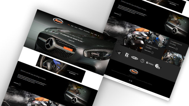 Website design mockup of Aegis