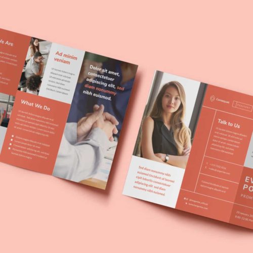 Editable Orange Identity Design with Poster and Flyer Designs